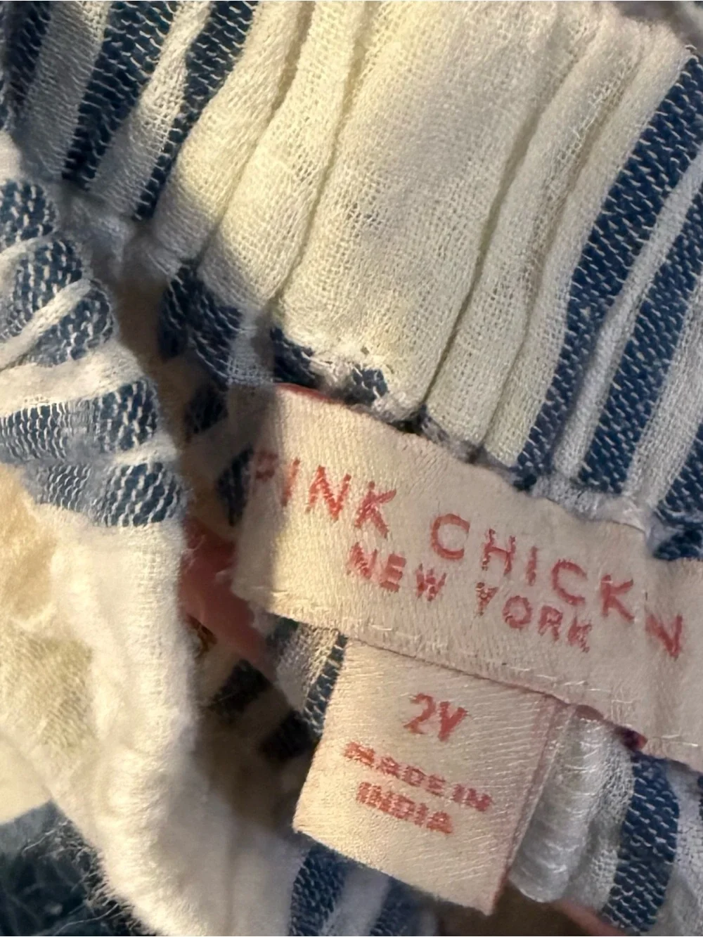 Pink Chicken Navy & Cream Striped Two-Piece Set with Pink Heart - Picture 4 of 7